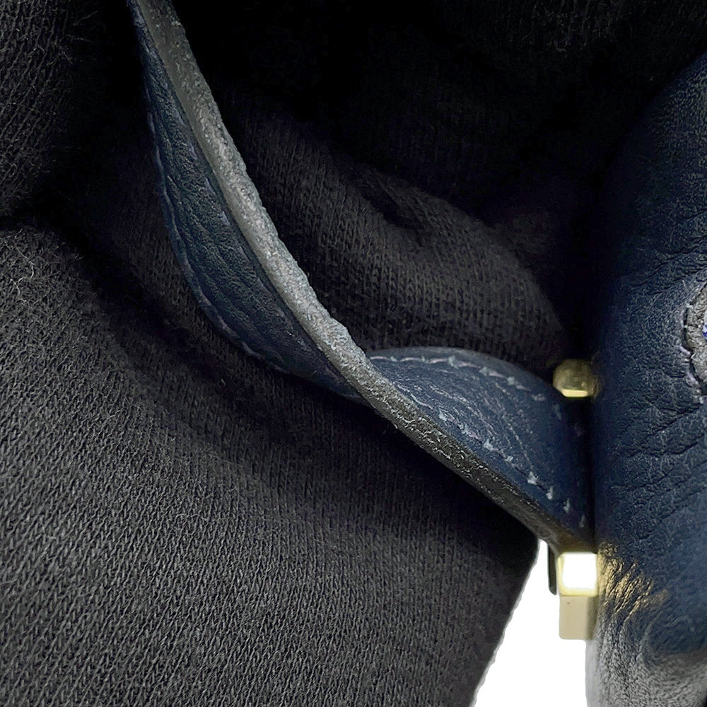 HERMES Golf Tee Shoulder Bag Navy Fjord Leather