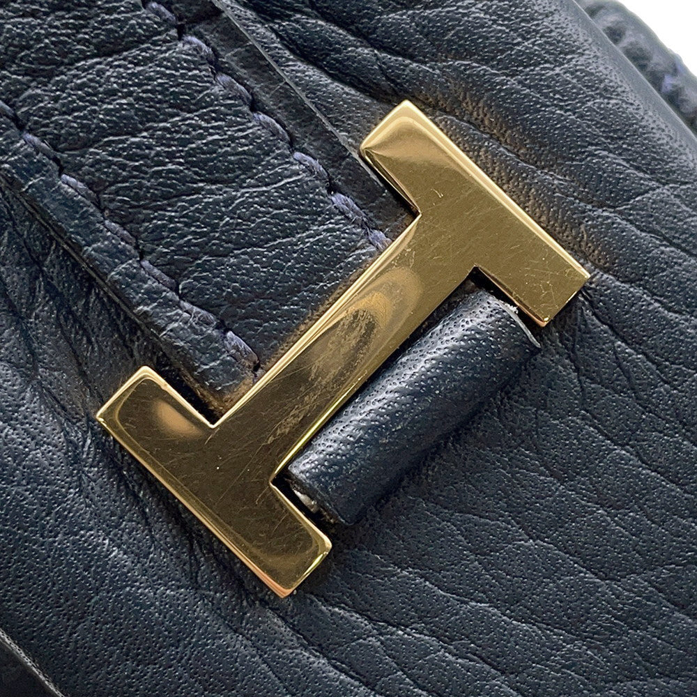 HERMES Golf Tee Shoulder Bag Navy Fjord Leather