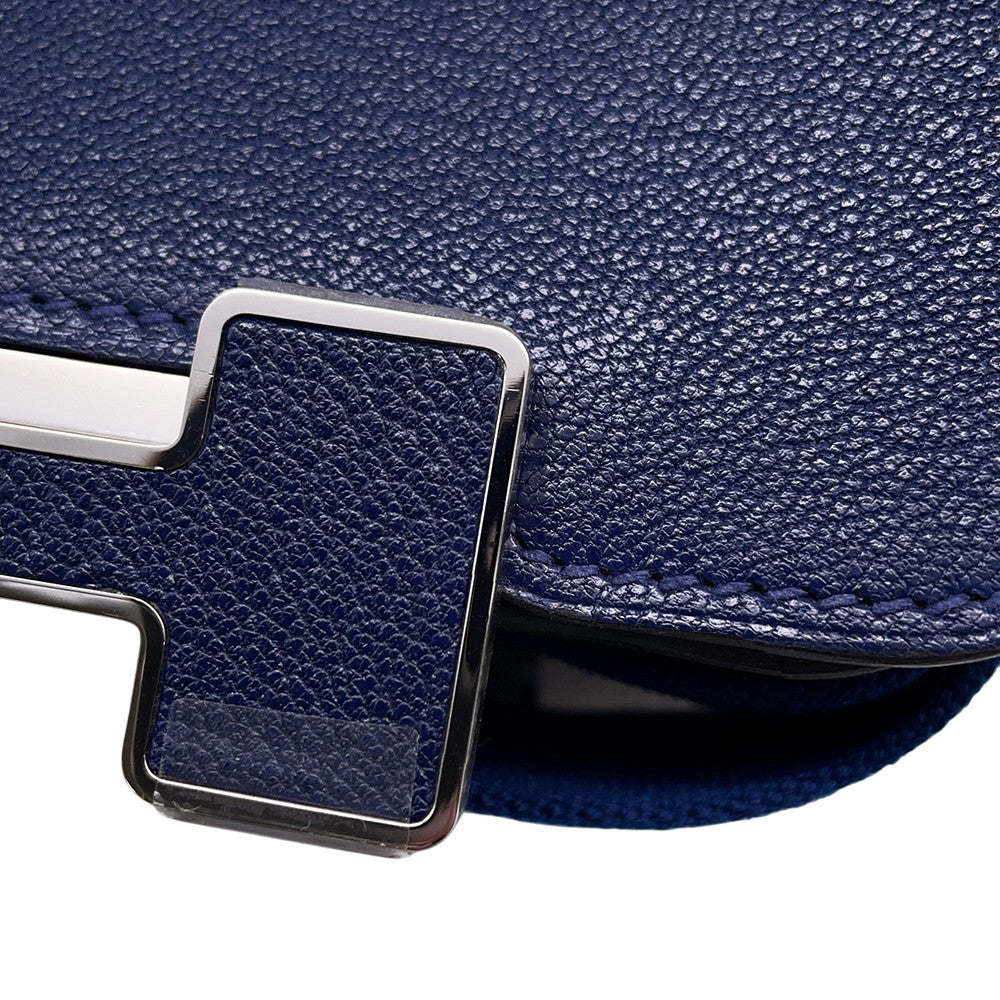 HERMES Geta Navy Chevre Myzore Goatskin
