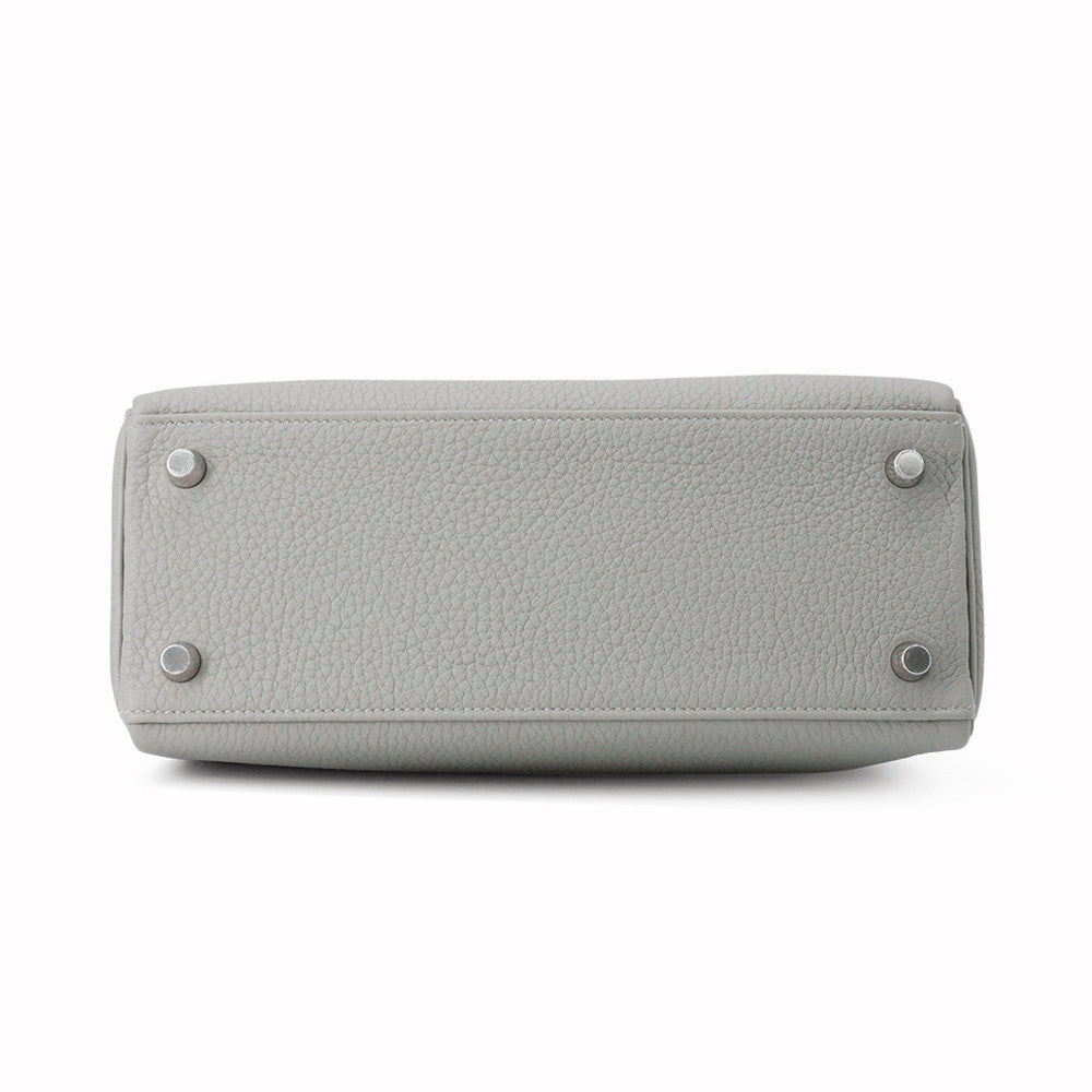 HERMES Kelly Retourne Gris Mouette Togo Leather Size 25