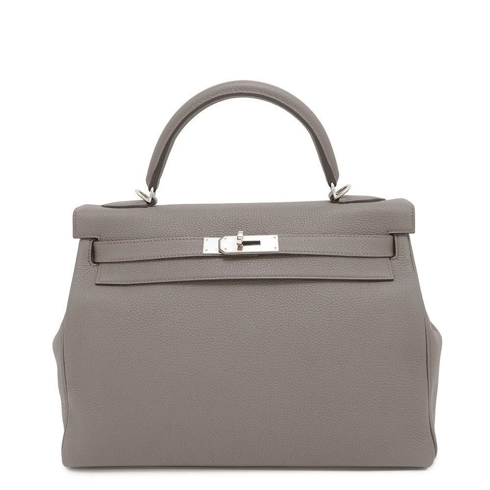 HERMES Kelly Retourne Etain Taurillon Clemence Size 32