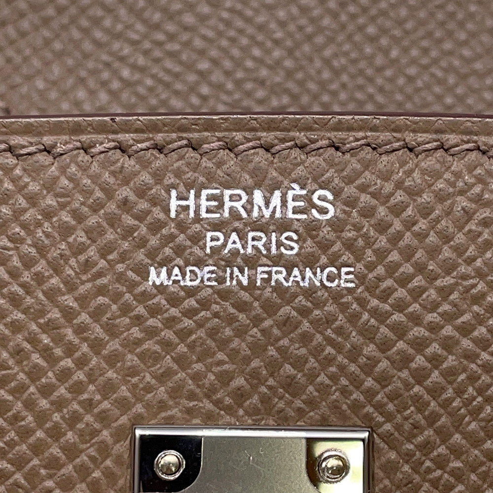 HERMES Birkin tricolor Etoupe/Grease Pail/Ebene Epsom Size 25