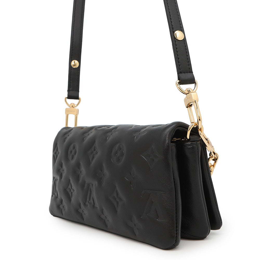 LOUIS VUITTON PochetteCoussin Noir/PinkM83359 Monogram・Pattern Lamb Leather