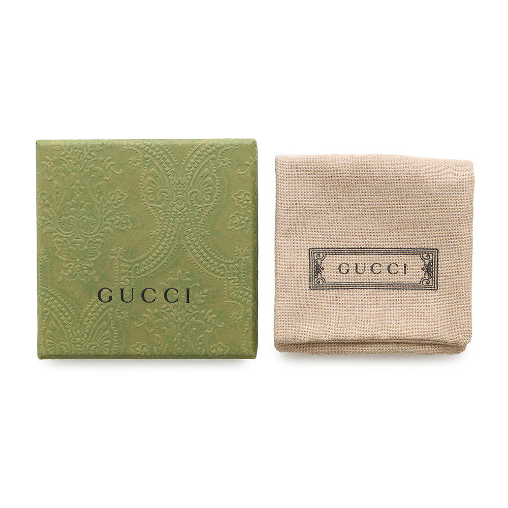 GUCCI Interlocking G 2way Single Earrings Pink Metal Rhinestone
