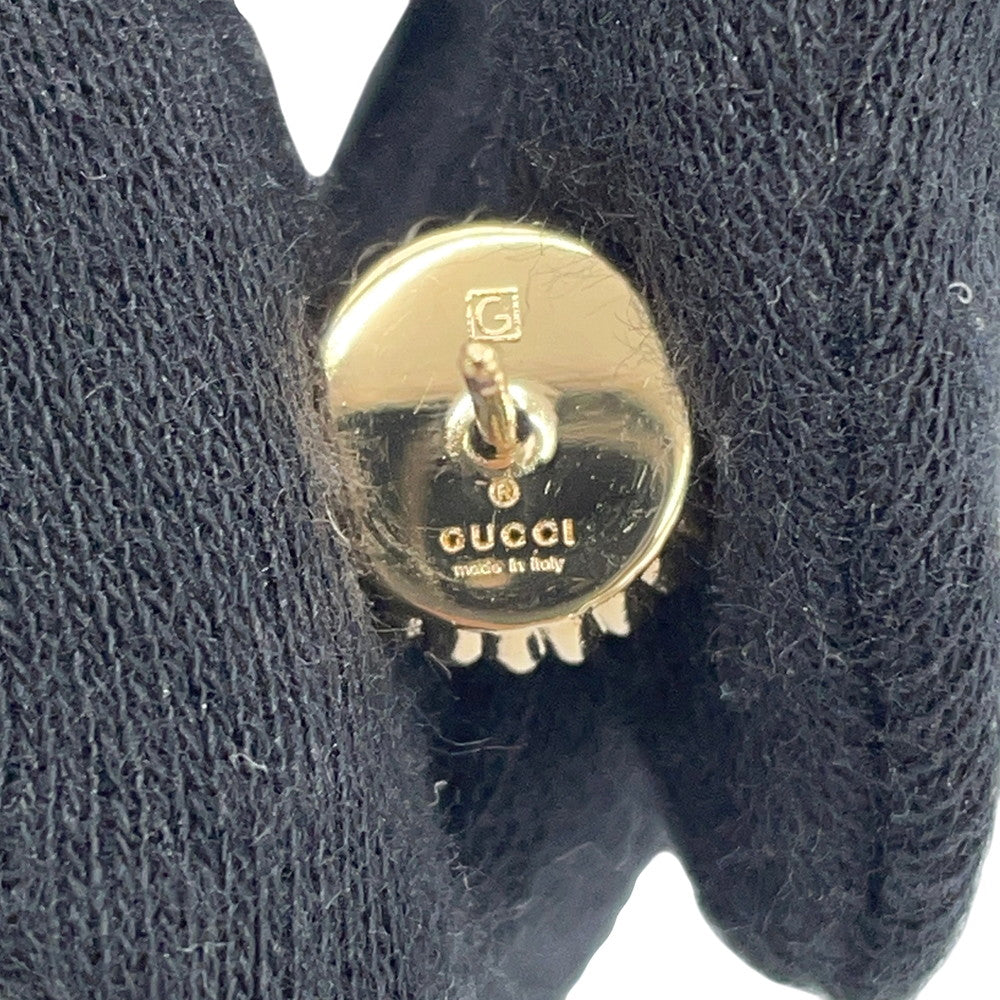 GUCCI Interlocking G 2way Single Earrings Pink Metal Rhinestone