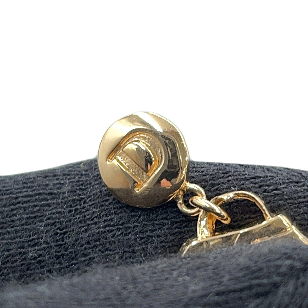 Dior Saddlebag Motif Earrings Gold Metal