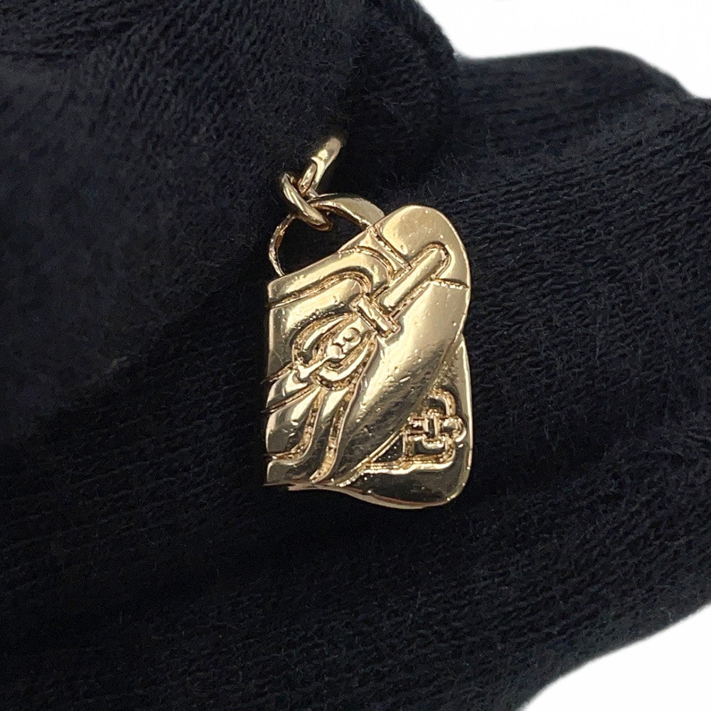 Dior Saddlebag Motif Earrings Gold Metal