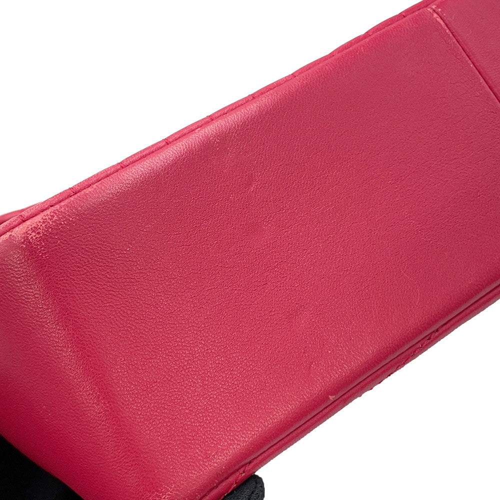 CHANEL Design Stitch ChainShoulder Bag Pink Lambskin