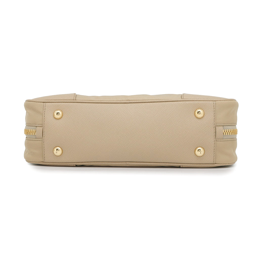 PRADA Re-Edition 1978 Double Handle Bag Beige1BB115 Nylon Leather Size Medium