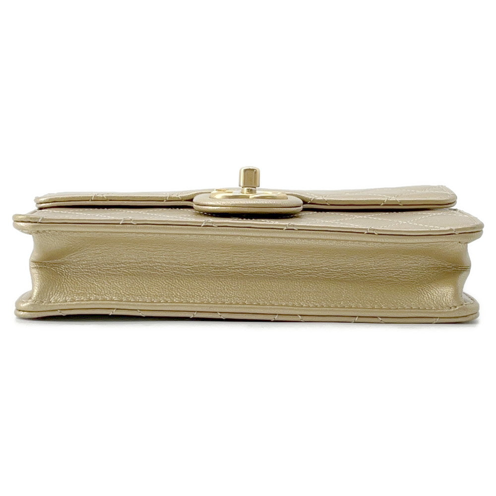 CHANEL Matelasse ChainShoulder Bag GoldAS0585 Leather