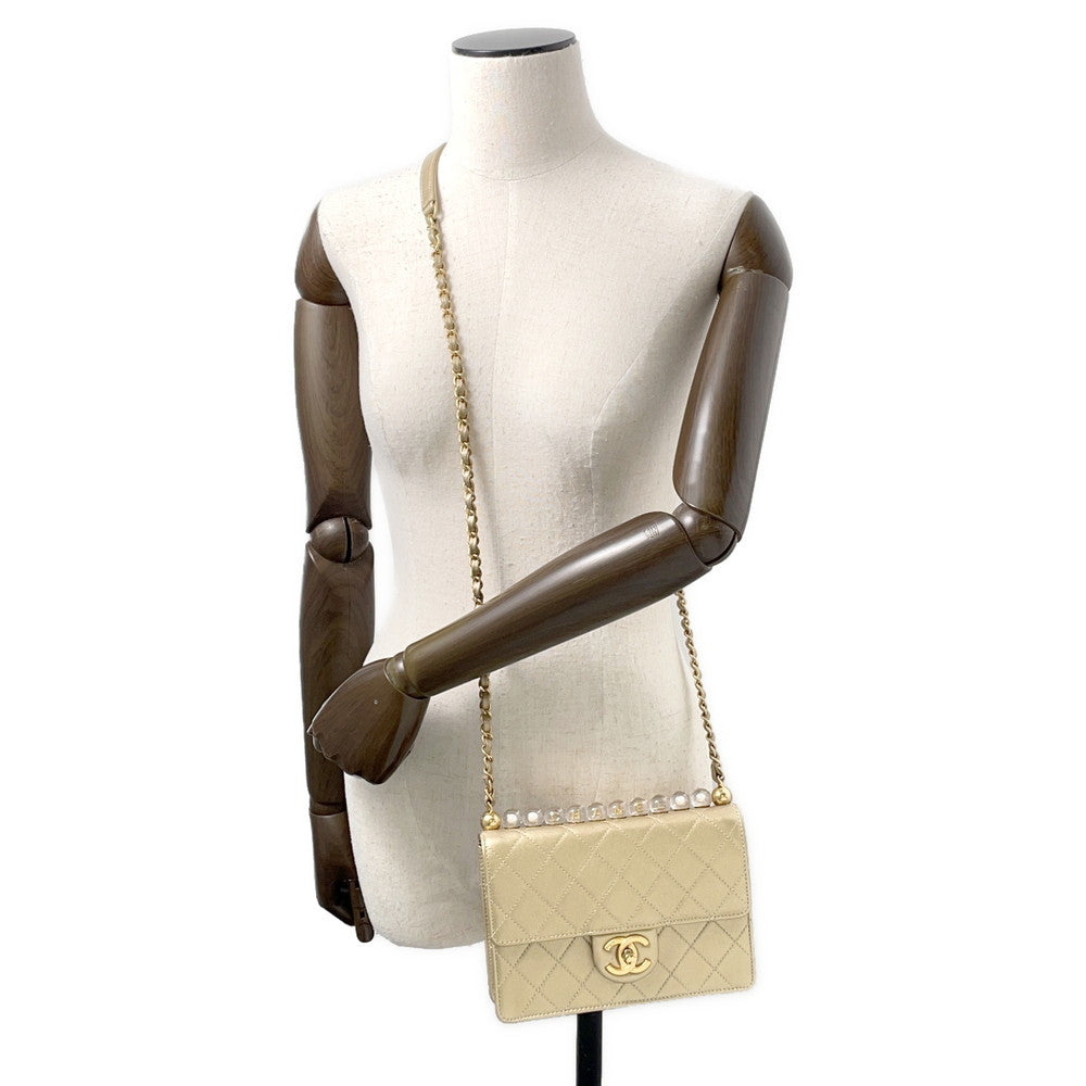 CHANEL Matelasse ChainShoulder Bag GoldAS0585 Leather