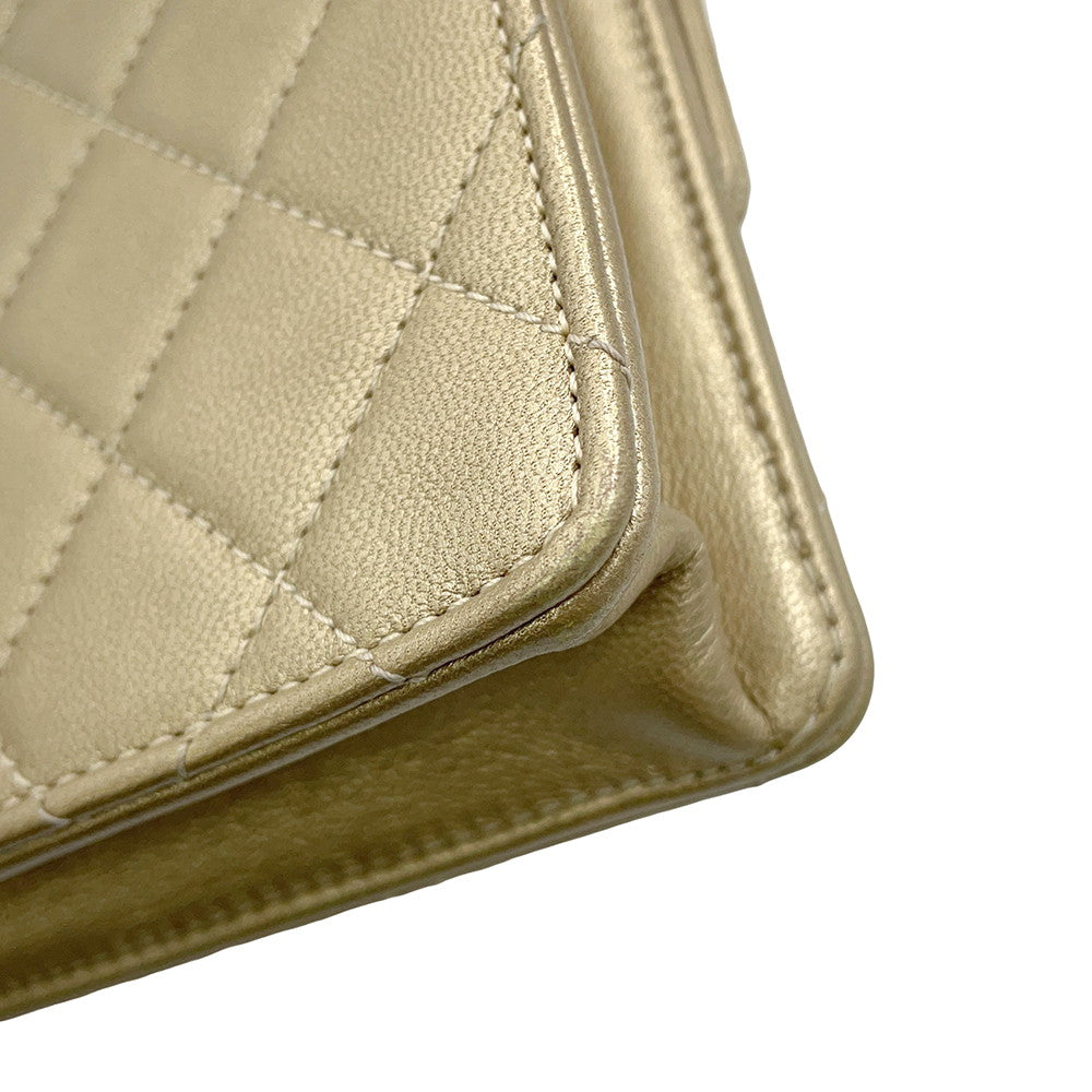CHANEL Matelasse ChainShoulder Bag GoldAS0585 Leather