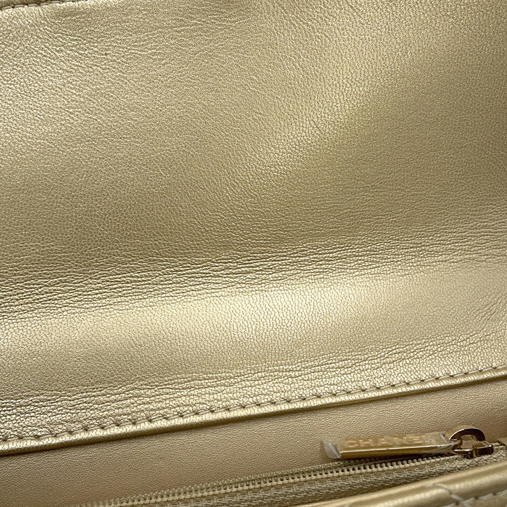 CHANEL Matelasse ChainShoulder Bag GoldAS0585 Leather