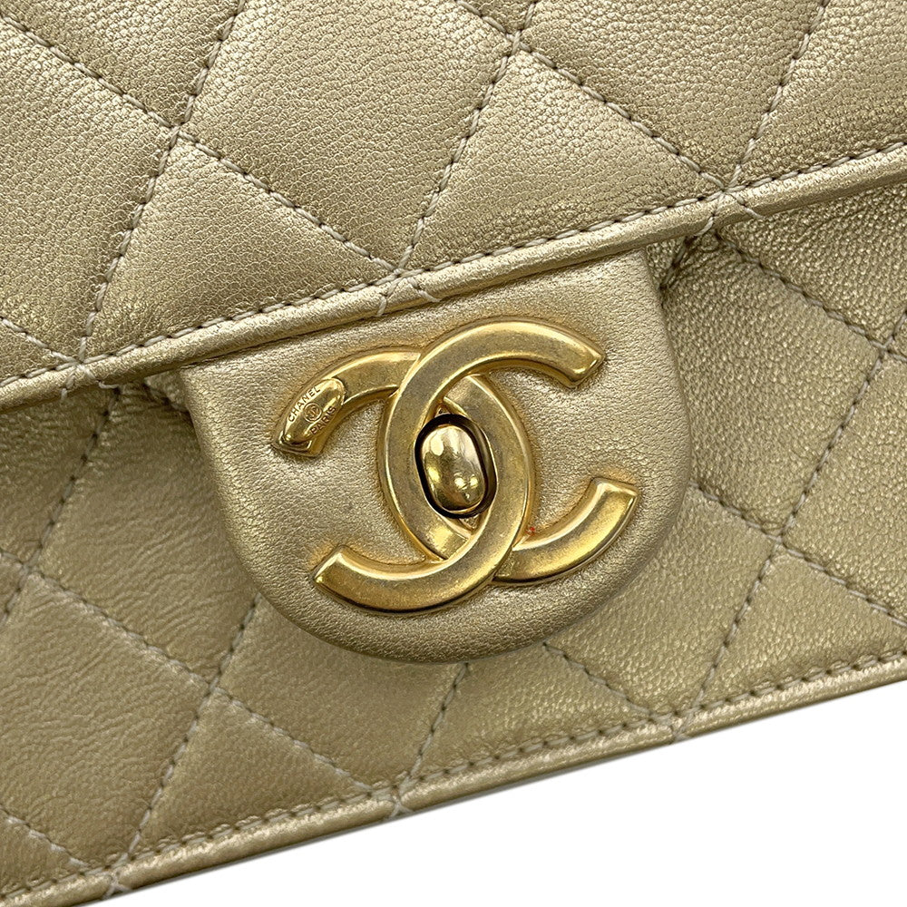CHANEL Matelasse ChainShoulder Bag GoldAS0585 Leather