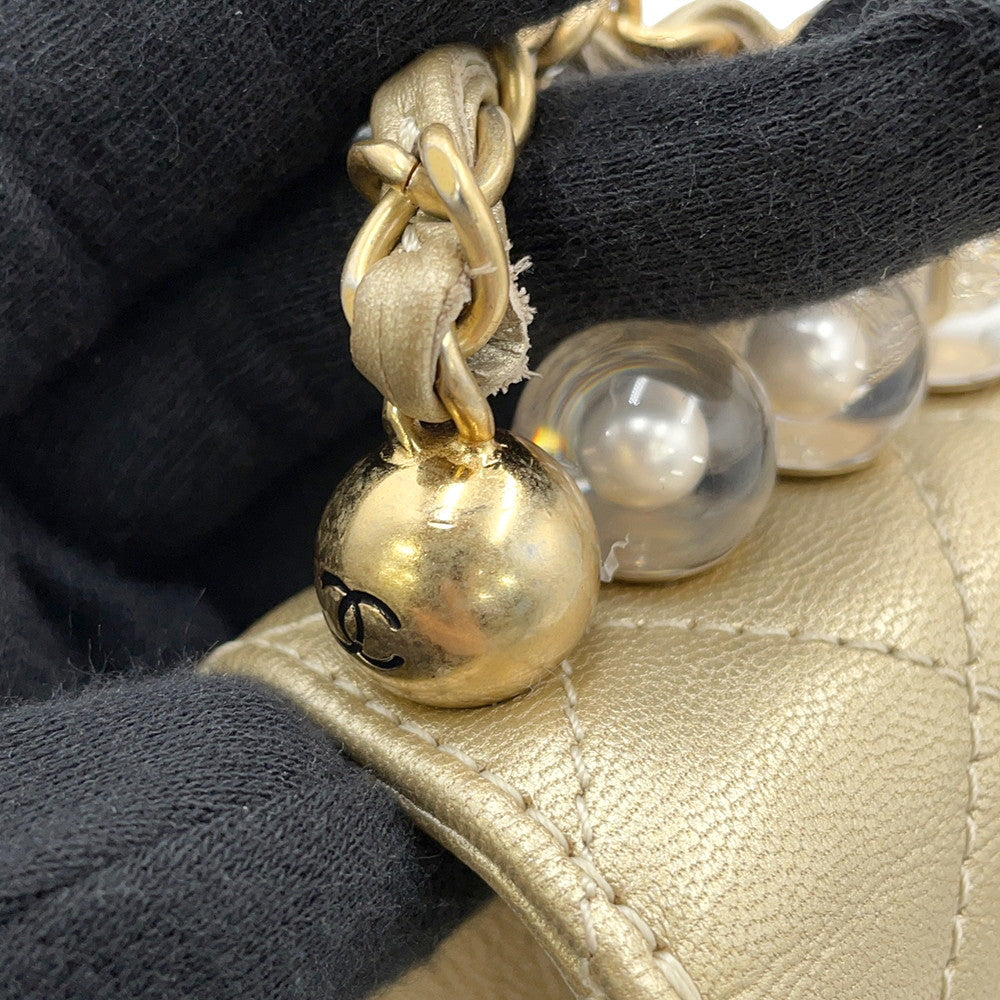CHANEL Matelasse ChainShoulder Bag GoldAS0585 Leather