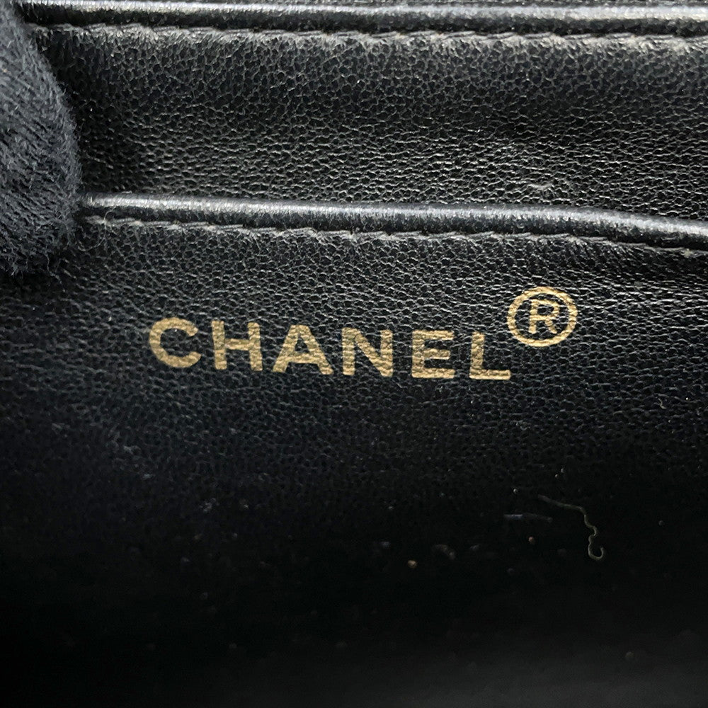 CHANEL Mademoiselle Single Flap ChainShoulder Bag Black Caviar Leather Size 30