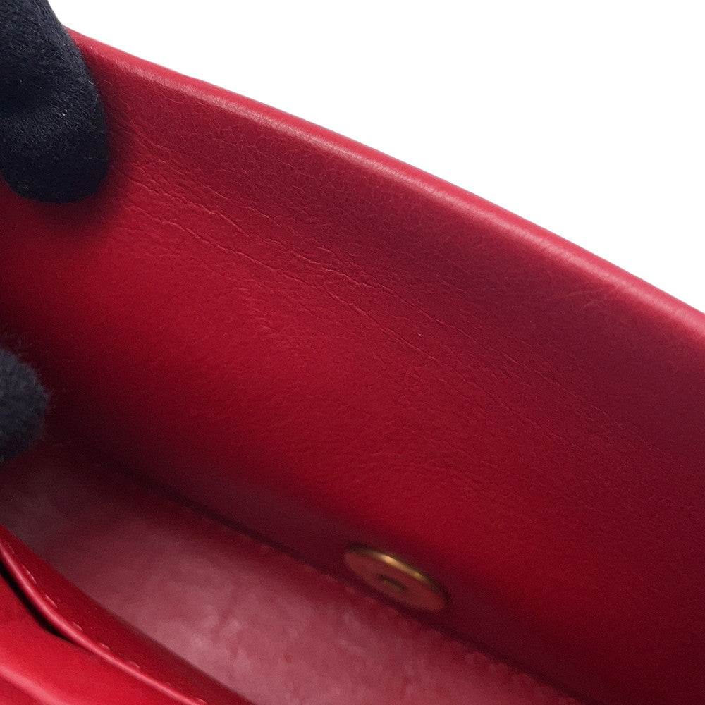 CHANEL Matelasse ChainShoulder Bag Red Lambskin