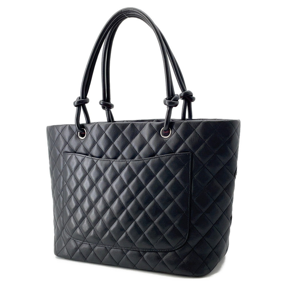 CHANEL Cambon line Tote Bag BlackA25169 Leather Size Large