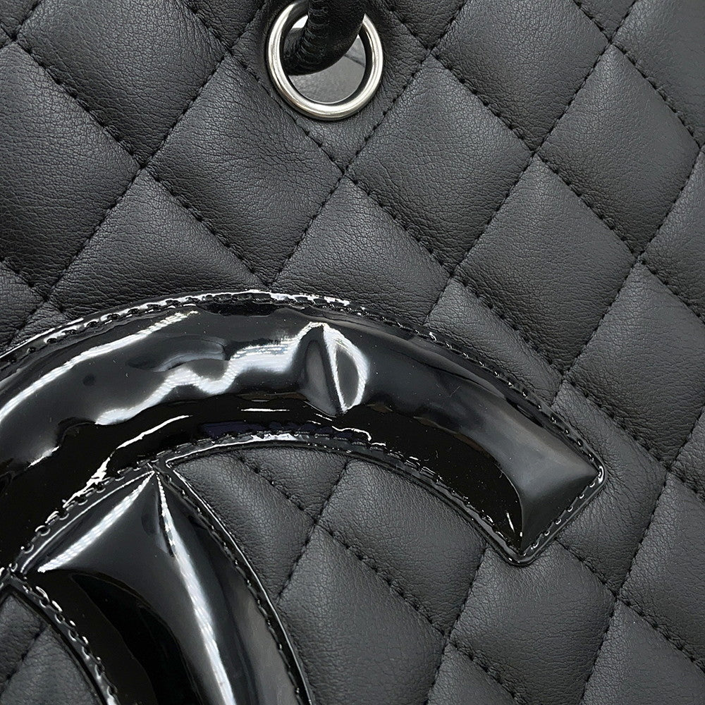 CHANEL Cambon line Tote Bag BlackA25169 Leather Size Large