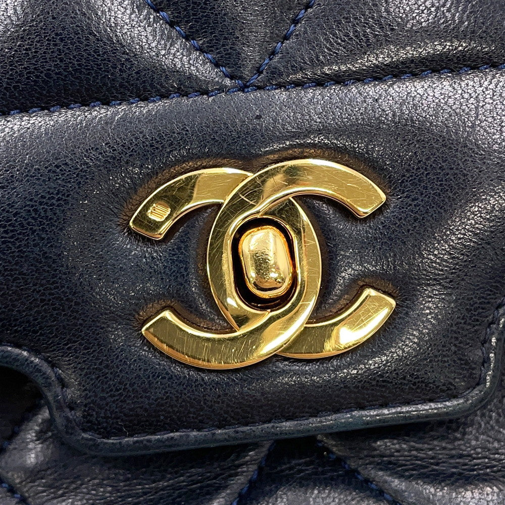 CHANEL Diana ChainShoulder Bag Navy Lambskin
