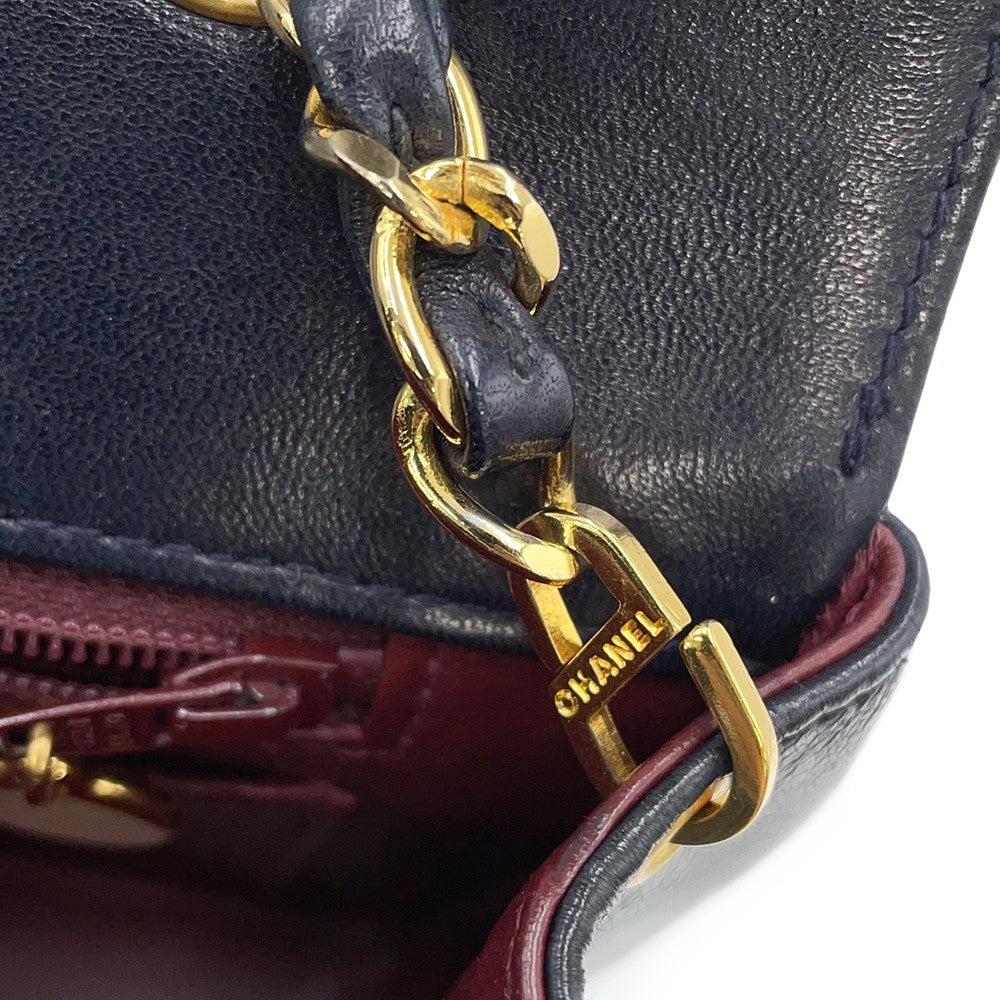 CHANEL Diana ChainShoulder Bag Navy Lambskin