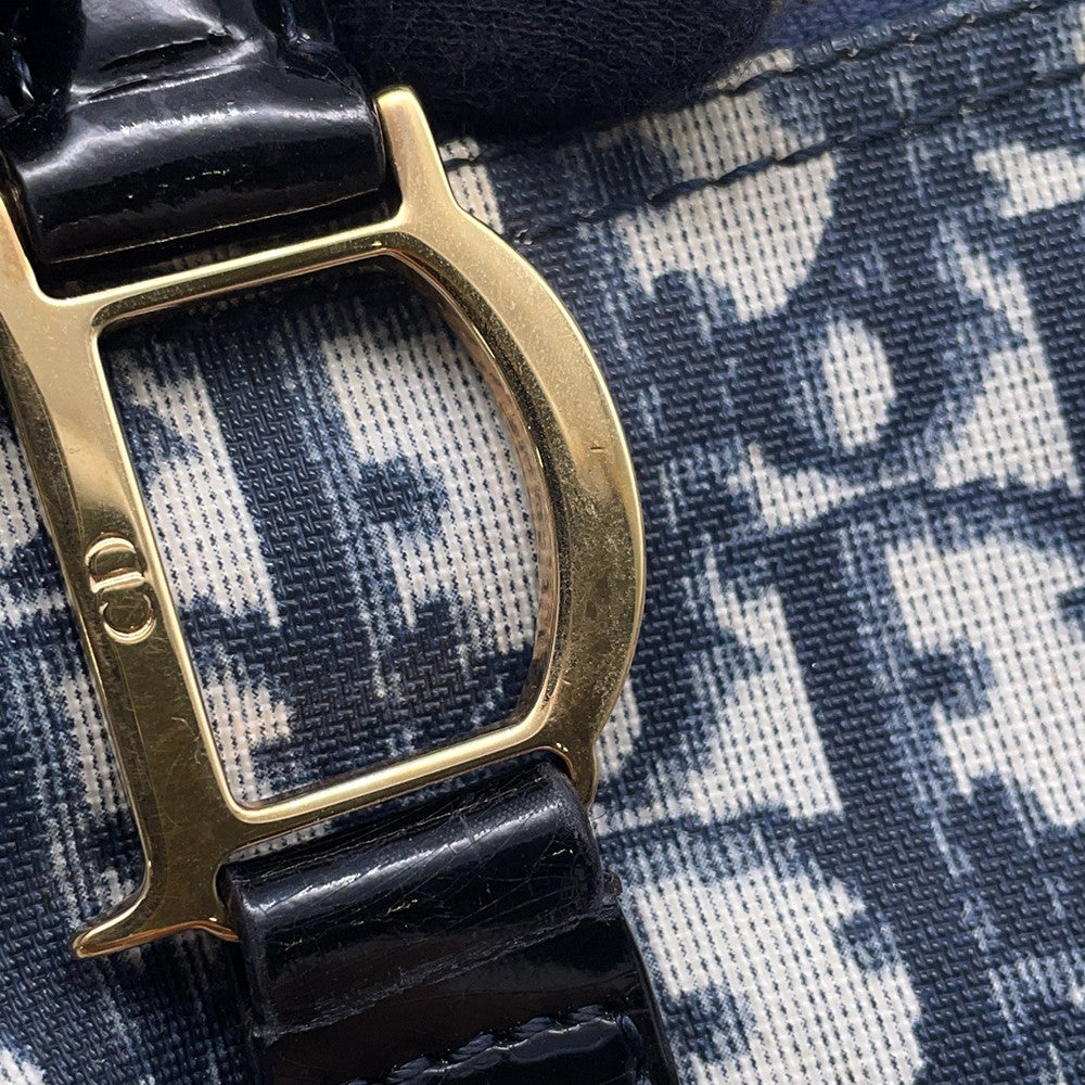 Dior Trotter Travel Bag Navy PVC Patent Leather