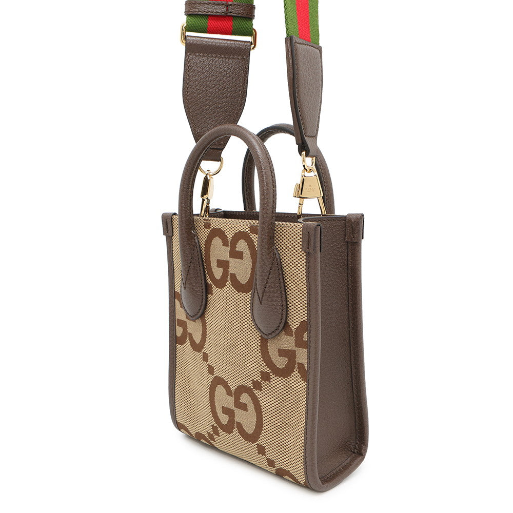 GUCCI Jumbo GG 2WAY Shoulder Bag Brown699406 Canvas Leather Size Mini