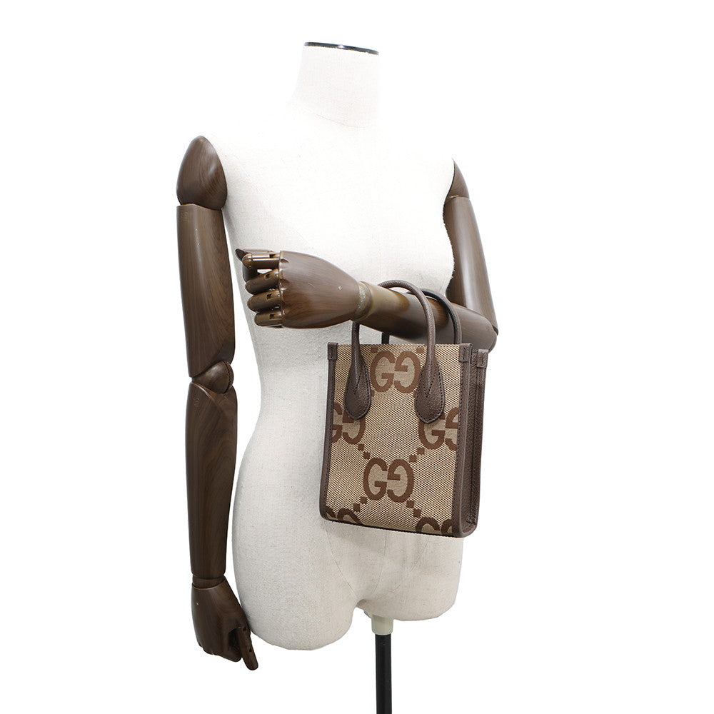 GUCCI Jumbo GG 2WAY Shoulder Bag Brown699406 Canvas Leather Size Mini