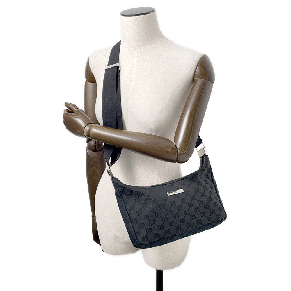 GUCCI GG Canvas One Shoulder Bag Black019 0433 Canvas Leather