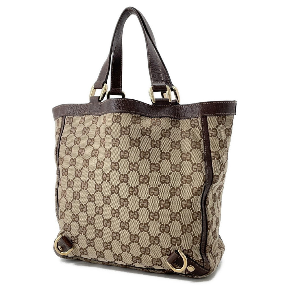 GUCCI GG Canvas Abbey Tote Bag Brown130739 Canvas Leather