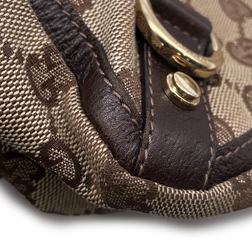 GUCCI GG Canvas Abbey Tote Bag Brown130739 Canvas Leather