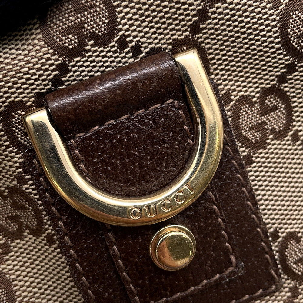GUCCI GG Canvas Abbey Tote Bag Brown130739 Canvas Leather