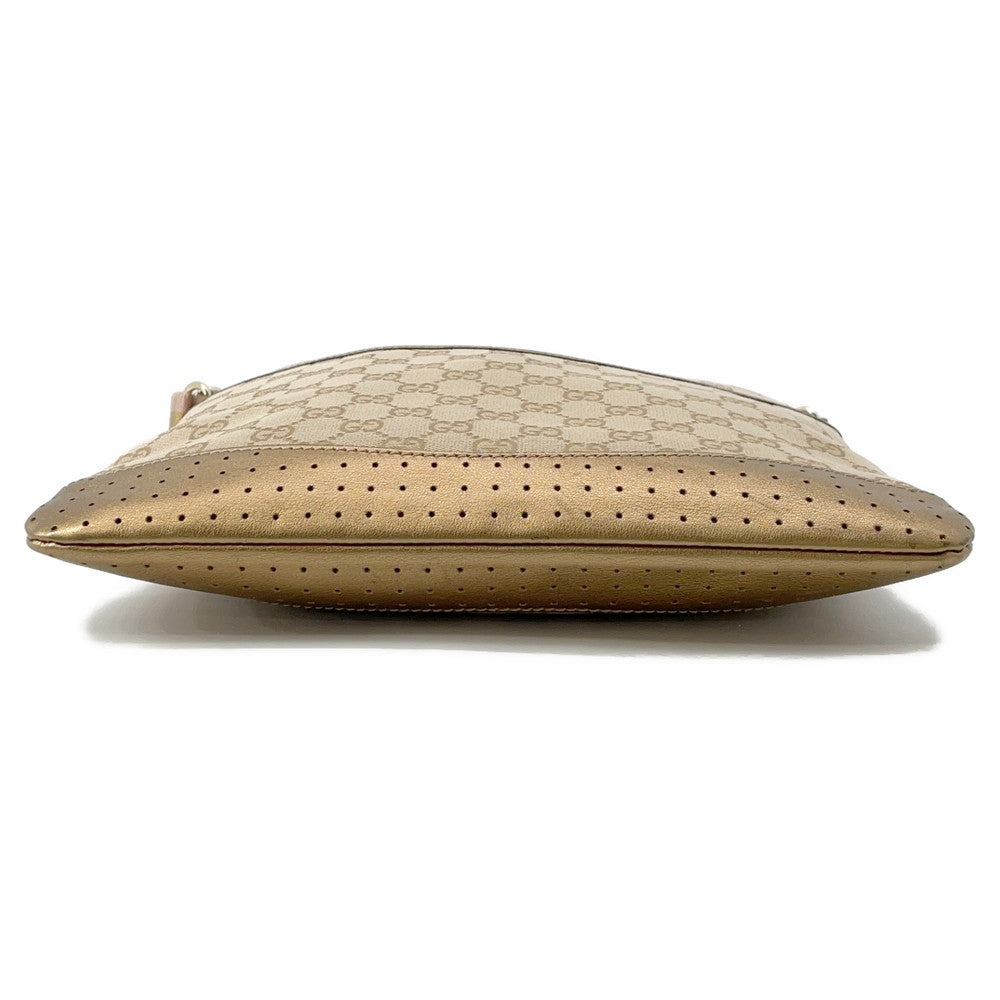 GUCCI GG Canvas Shoulder Bag Beige/Gold145857 Canvas Leather