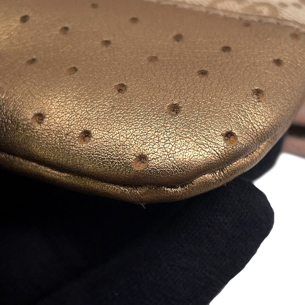 GUCCI GG Canvas Shoulder Bag Beige/Gold145857 Canvas Leather