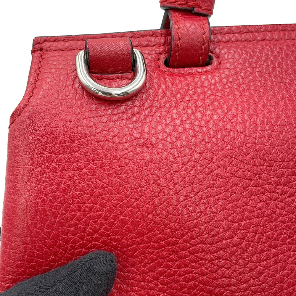 GUCCI Daily 2WAY Handbag Red370831 Bamboo Leather