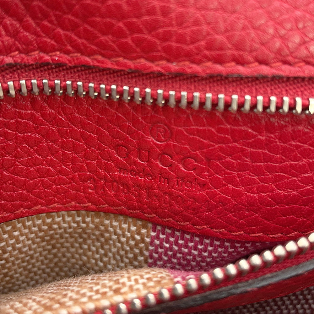 GUCCI Daily 2WAY Handbag Red370831 Bamboo Leather
