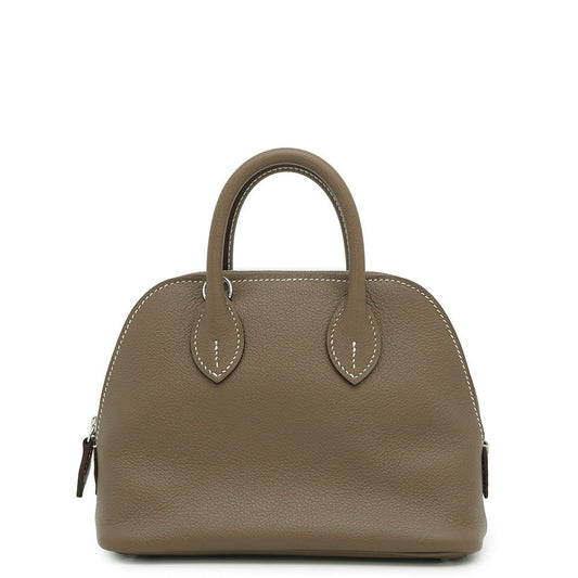 HERMES Bolide 1923 Verso Etoupe/Rouge Tomate Evercolor Size Mini