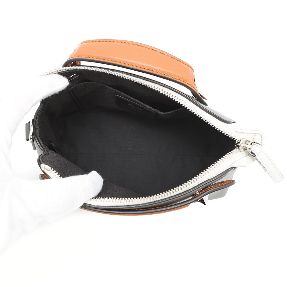 FENDI By the way Gray/Brown/White8BL145 Leather Size Mini