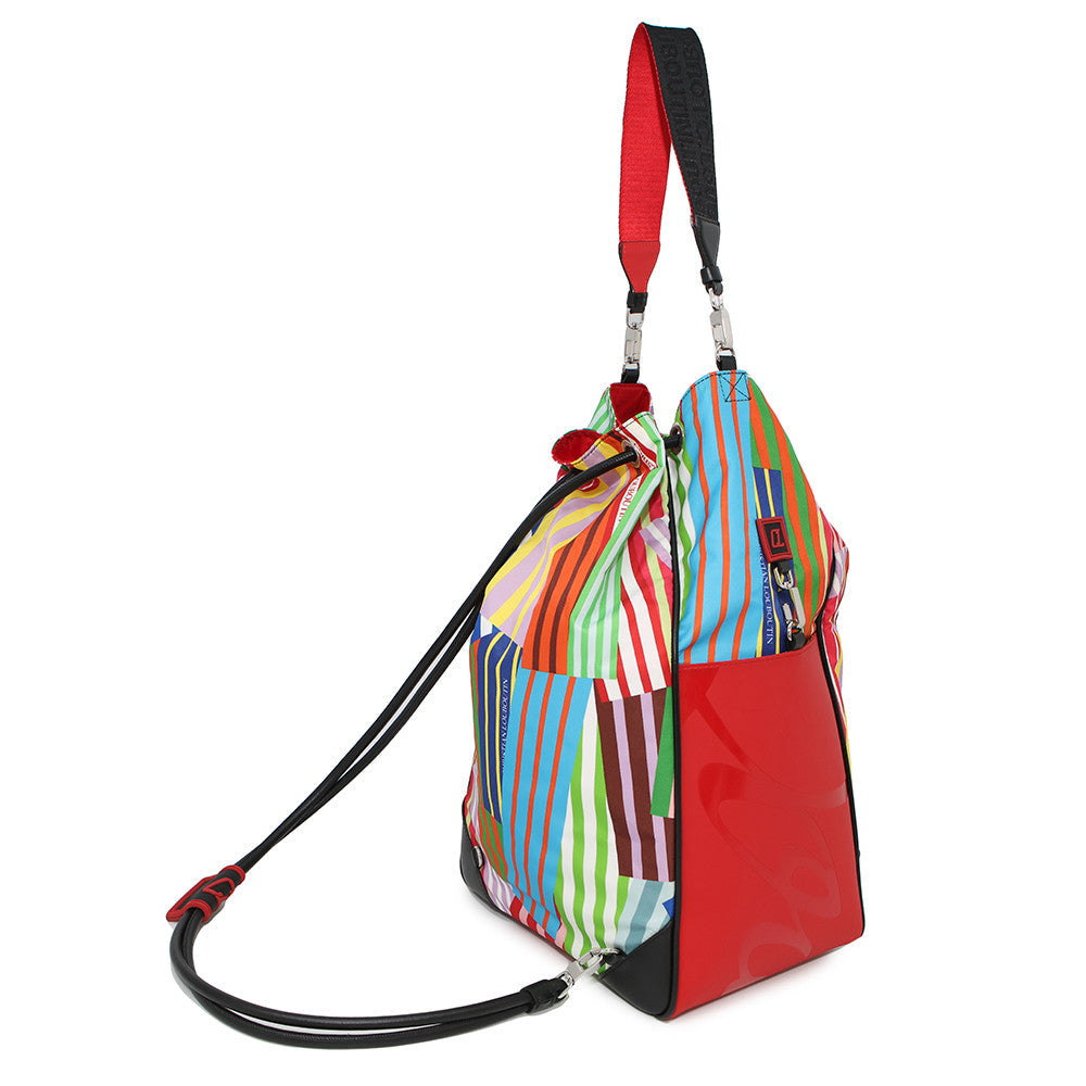 Christian Louboutin Sailor Swim Drawstring BagShoulder Bag Red/Multicolor3225106 Rubber Nylon