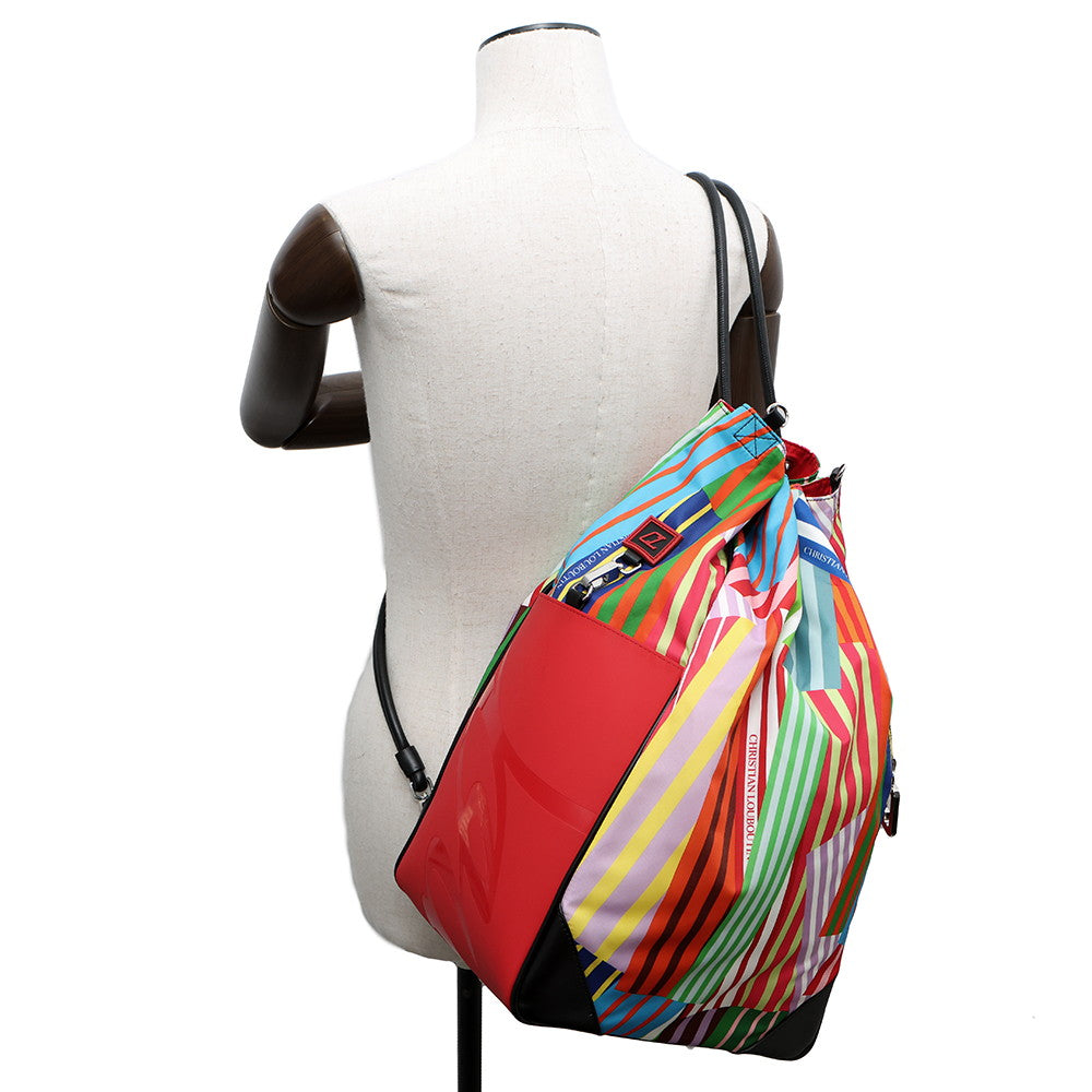 Christian Louboutin Sailor Swim Drawstring BagShoulder Bag Red/Multicolor3225106 Rubber Nylon