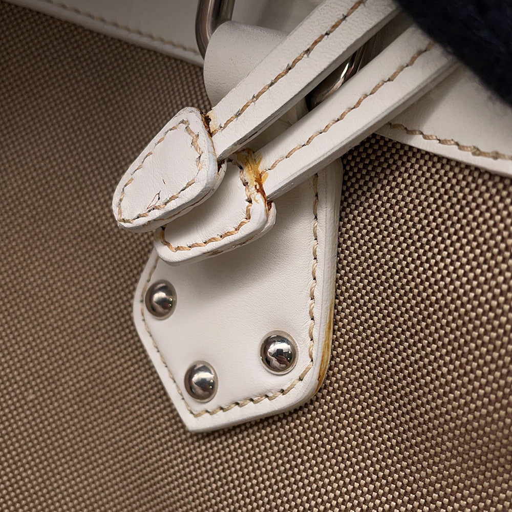 PRADA Logo jacquard handbag Beige/WhiteBR3417 Canvas Leather