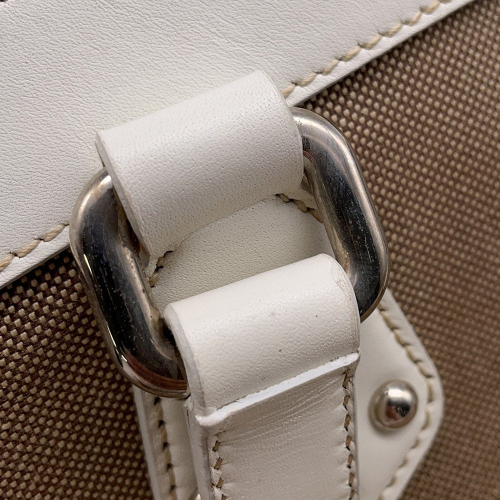 PRADA Logo jacquard handbag Beige/WhiteBR3417 Canvas Leather