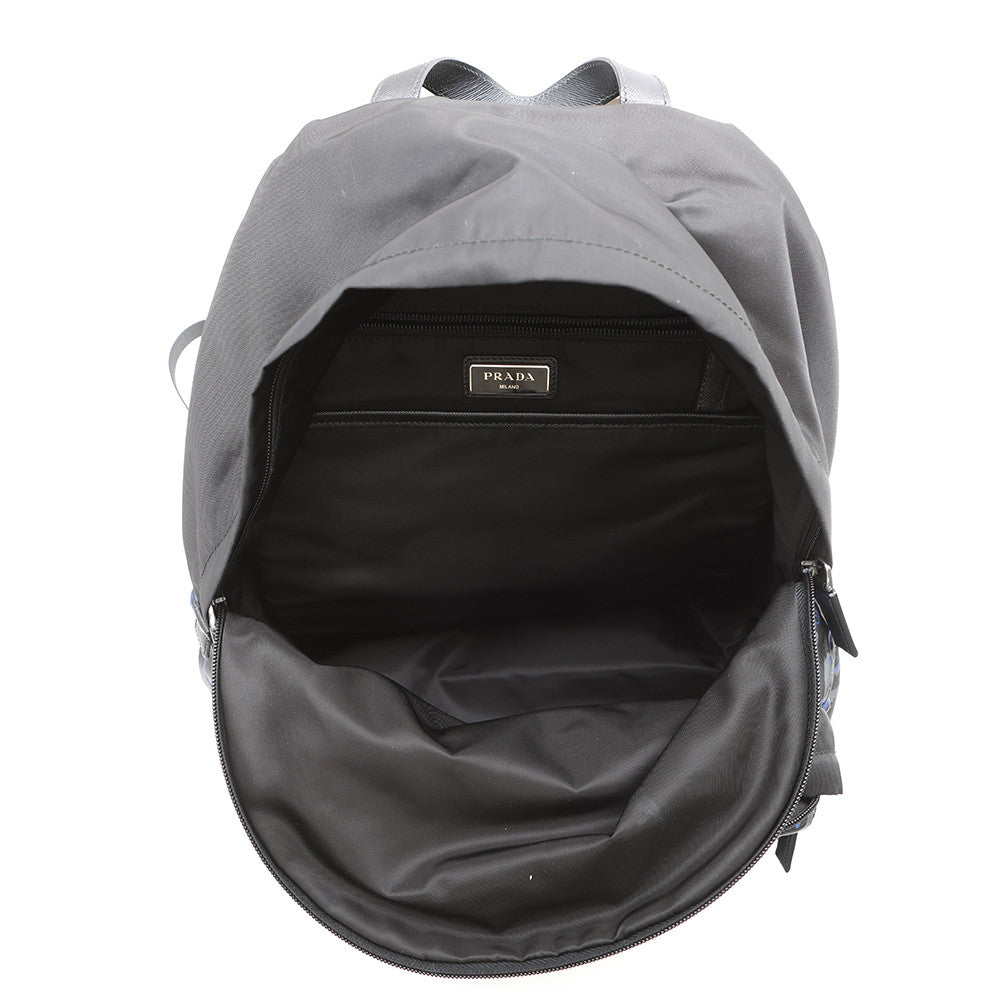 PRADA Pistol Backpack Black/BlueVZ0066 Nylon
