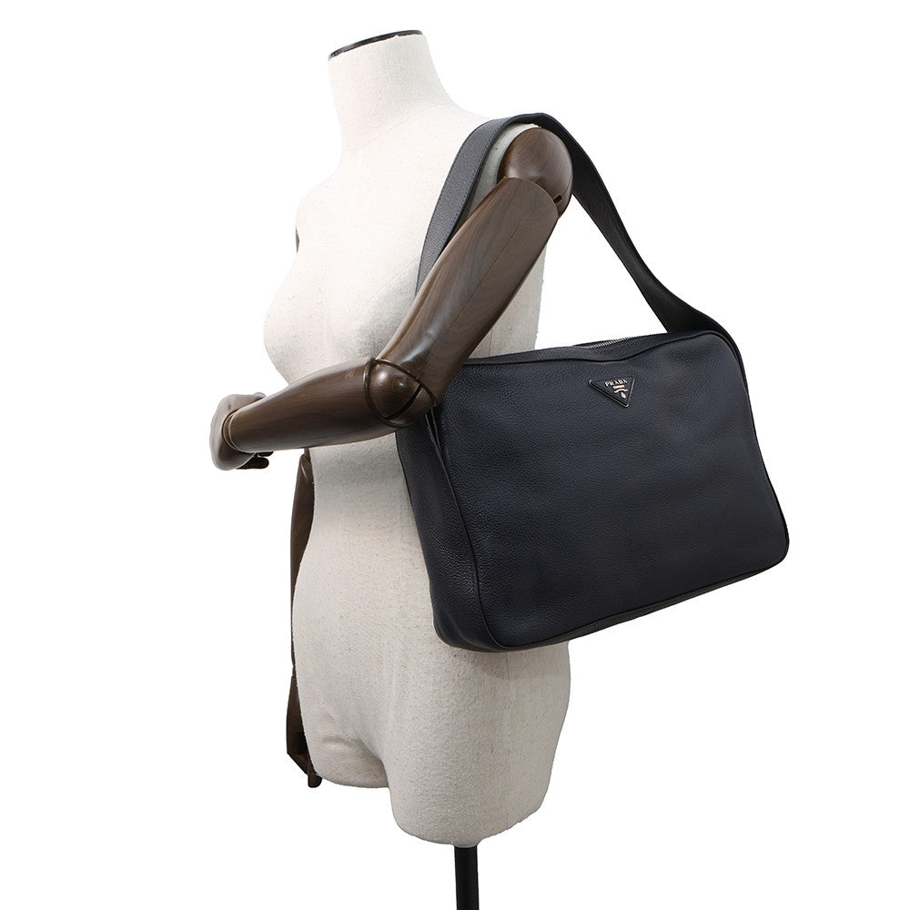PRADA One Shoulder Bag Navy1BC023 Leather