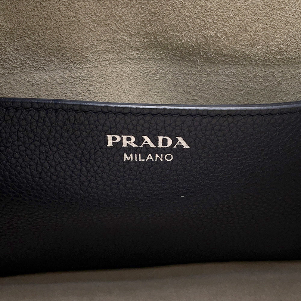 PRADA One Shoulder Bag Navy1BC023 Leather