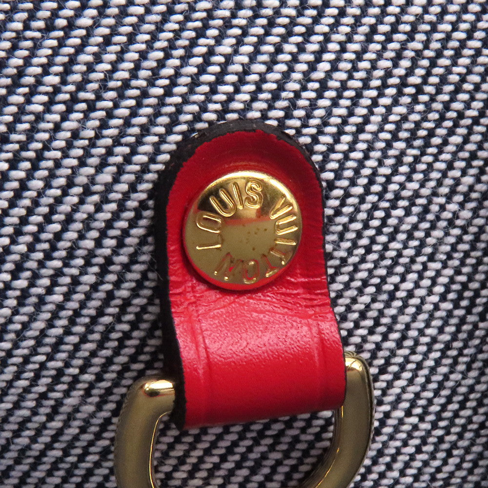 LOUIS VUITTON Square Patchwork Neverfull Blue/RedM44981 Monogram Denim Size MM