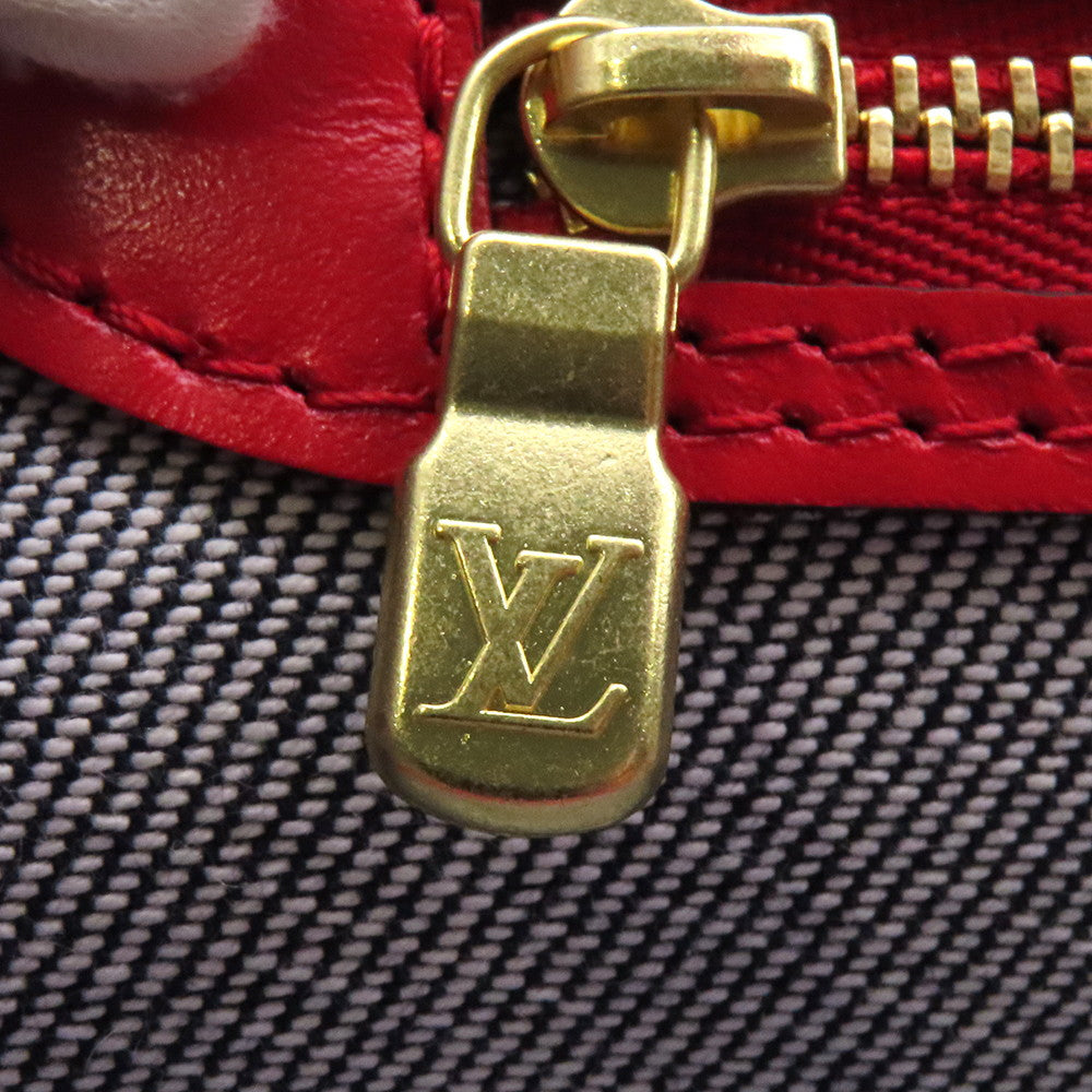 LOUIS VUITTON Square Patchwork Neverfull Blue/RedM44981 Monogram Denim Size MM