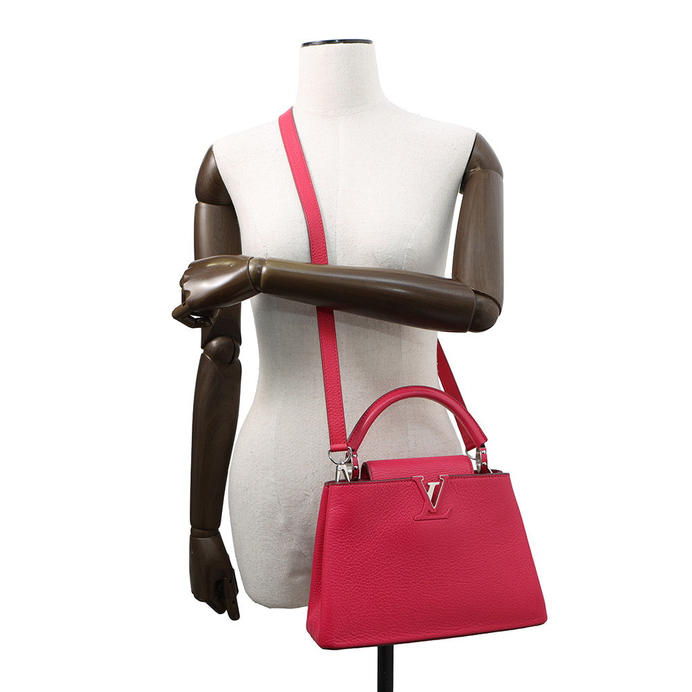 LOUIS VUITTON Capucines PinkM90294 Taurillon Leather Size BB