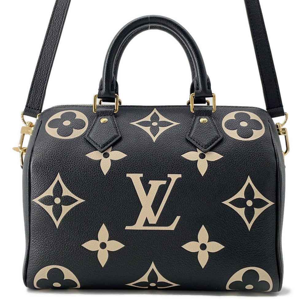 LOUIS VUITTON Speedy Bandouliere Noir/RedM58947 Bicolor Monogram Empreinte Leather Size 25
