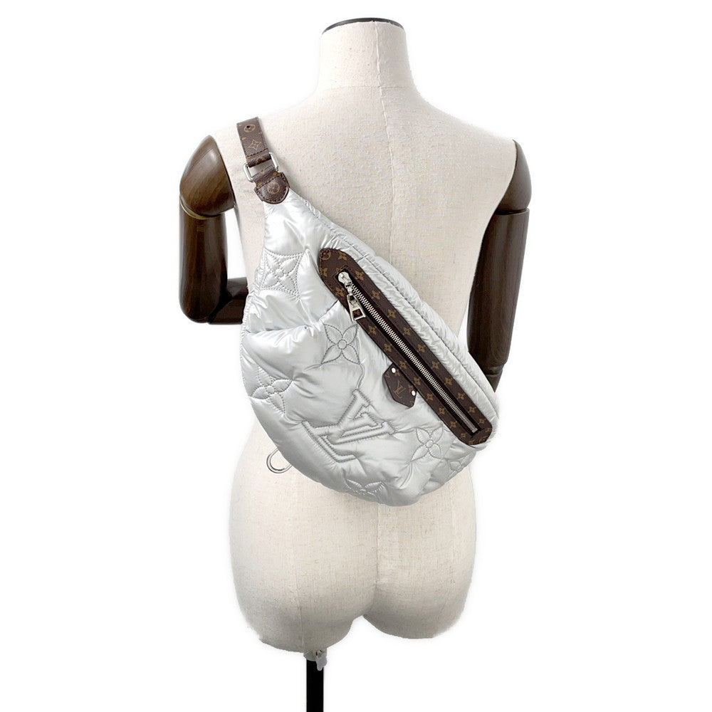 LOUIS VUITTON Pillow Maxi Bumbag Silver/BrownM20971 Recycled MetallicNylon Monogram